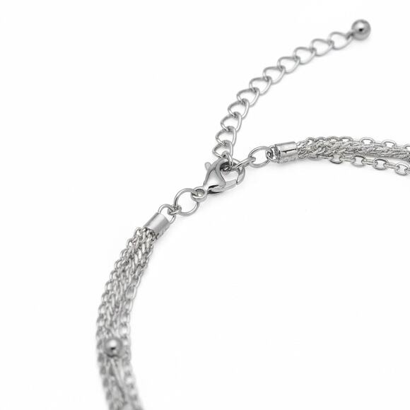 AND NOW THIS Silver Plated Layered Chain Necklace 18” Adjustable New - Picture 3 of 6